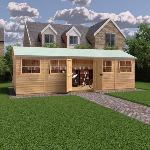 Mammoth 10 x 25 Double Door Loglap Shed