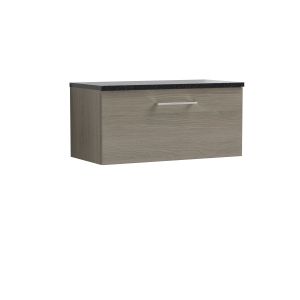 800mm Wall Hung 1 Drawer Vanity & Laminate Top - Nuie ARN2525LSB Oak, Oak colour ,image 1