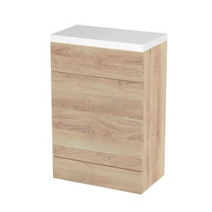 600mm WC Unit & Polymarble Top - Hudson Reed CBI3020 Oak, Oak colour ,image 1