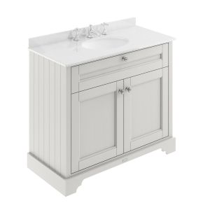 1000mm Cabinet & Marble Top (3TH) - Hudson Reed LOF480 Timeless Sand, Grey colour ,image 1