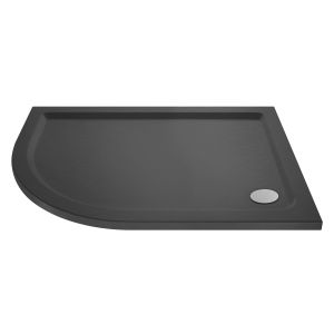Offset Quadrant Shower Tray LH 1000 x 900mm - Hudson Reed TR71110 Grey Slate, Grey colour ,image 1