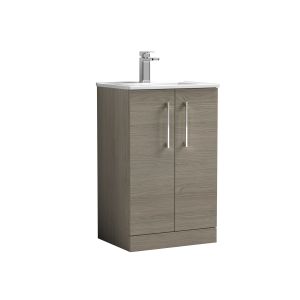 500mm Floor Standing 2 Door Vanity & Basin 2 - Nuie ARN2501B Oak, Oak colour ,image 1