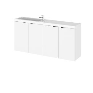 1200mm Vanity Unit & Basin - Compact - Hudson Reed CBI135 Gloss White, White colour ,image 1