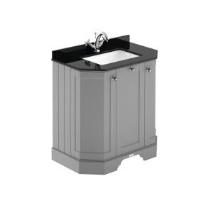 750mm 3-Door Angled Unit & Marble Top 1TH - Hudson Reed LOF218 Storm Grey, Grey colour ,image 1