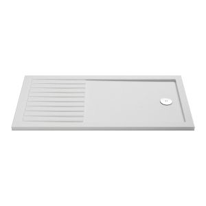 Slip Resistant Rectangular Walk-In Shower Tray 1400 x 800 - Hudson Reed NSR1480 White, White colour ,image 1