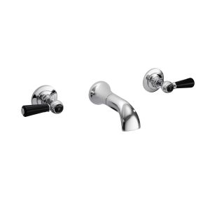 3 Tap Hole Wall Mounted Basin Mixer - Hudson Reed BC417DL Chrome, Chrome colour ,image 1
