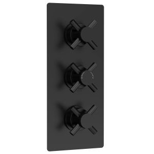 Triple Thermostatic Shower Valve With Diverter - Hudson Reed KRI4023 Black, Black colour ,image 1