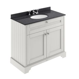 1000mm Cabinet & Marble Top (3TH) - Hudson Reed LOF479 Timeless Sand, Grey colour ,image 1