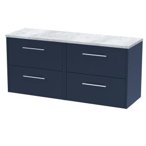 1200 Wall Hung 4-Drawer Vanity & Laminate Worktop - Hudson Reed JNU2924LBG2 Blue, Blue colour ,image 1