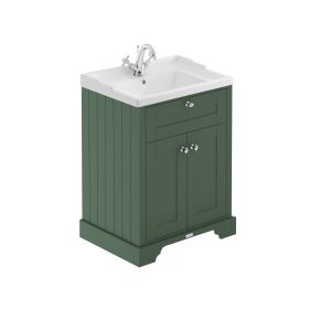 600mm Cabinet & Basin (1TH) - Hudson Reed LOF803 Hunter Green, Green colour ,image 1