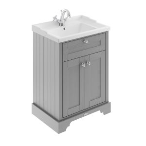 600mm Cabinet & Basin (1TH) - Hudson Reed LOF203 Storm Grey, Grey colour ,image 1