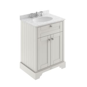 600mm Cabinet & Marble Top (3TH) - Hudson Reed LOF426 Timeless Sand, Grey colour ,image 1