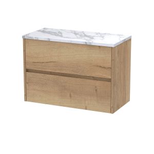 800 Wall Hung 2-Drawer Unit & Laminate Worktop - Nuie HAV806LCM Oak, Oak colour ,image 1