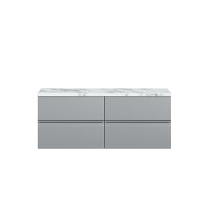 1200mm Wall Hung 4-Drawer Unit & Laminate Worktop - Hudson Reed URB204LCM2 Grey, Grey colour ,image 1