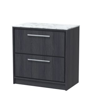 800mm Floor Standing 2-Drawer Vanity with Marble Worktop - Hudson Reed LIL2235CMT Grey, Grey colour ,image 1