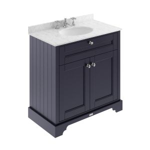 800mm Cabinet & Marble Top (3TH) - Hudson Reed LOF332 Twilight Blue, Blue colour ,image 1