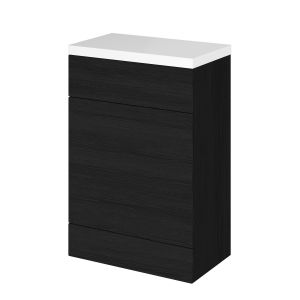 600mm WC Unit & Top - Hudson Reed CBI620 Charcoal Black, Black colour ,image 1