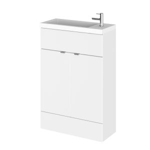 600mm Vanity Unit & Basin - Compact - Hudson Reed CBI106 Gloss White, White colour ,image 1