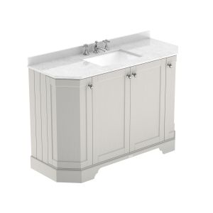 1200mm 4-Door Angled Unit & Marble Top 3TH - Hudson Reed LOF458 Timeless Sand, Grey colour ,image 1