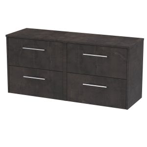 1200mm Wall Hung 4 Drawer Vanity & Worktop - Hudson Reed JNU2624W2 Brown, Brown colour ,image 1