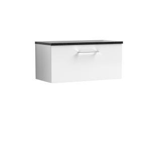 800mm Wall Hung 1 Drawer Vanity & Laminate Top - Nuie ARN125LSB White, White colour ,image 1
