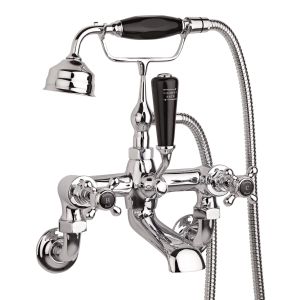 Wall Mounted Bath Shower Mixer - Hudson Reed BC404HXWM Chrome, Black/Chrome colour ,image 1