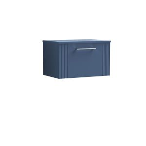 600mm Wall Hung Single Drawer Vanity & Worktop - Nuie DPF394W Blue, Blue colour ,image 1