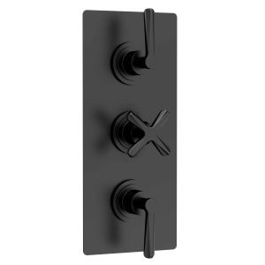 Triple Thermostatic Shower Valve With Diverter - Nuie CLL4023 Black, Black colour ,image 1