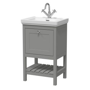 500mm Floor Standing Vanity & Basin 1TH - Hudson Reed BEX223A Grey, Grey colour ,image 1