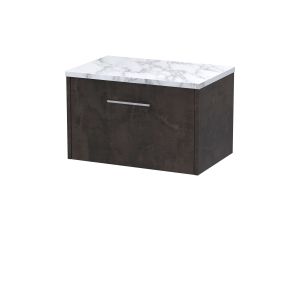 1200 Wall Hung 2-Drawer Vanity & Laminate Worktop - Hudson Reed JNU2622LCM2 Brown, Brown colour ,image 1
