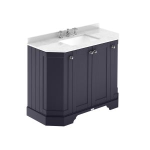 1000mm 4-Door Angled Unit & Marble Top 3TH - Hudson Reed LOF386 Twilight Blue, Blue colour ,image 1