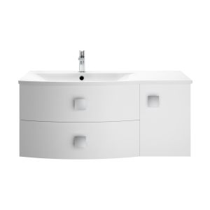 1000mm Cabinet & Basin - Left Hand - Hudson Reed SAR102L Moon White, White colour ,image 1