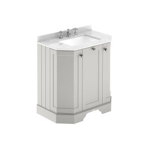 750mm 3-Door Angled Unit & Marble Top 3TH - Hudson Reed LOF414 Timeless Sand, Grey colour ,image 1