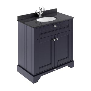 800mm Cabinet & Marble Top (1TH) - Hudson Reed LOF327 Twilight Blue, Blue colour ,image 1