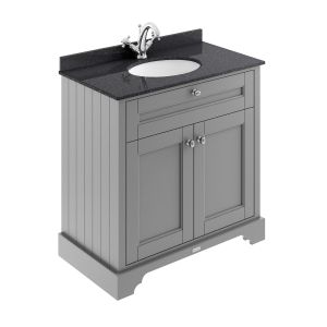 800mm Cabinet & Marble Top (1TH) - Hudson Reed LOF227 Storm Grey, Grey colour ,image 1