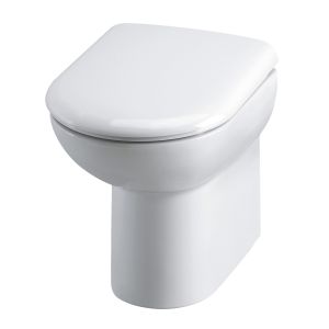 Comfort Height Back to Wall Pan & Seat - Hudson Reed CBW002 Gloss White, White colour ,image 1