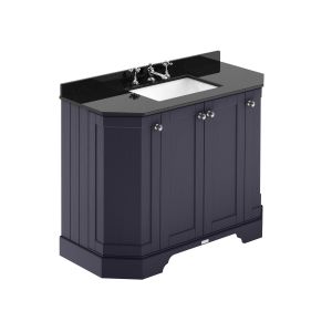 1000mm 4-Door Angled Unit & Marble Top 3TH - Hudson Reed LOF385 Twilight Blue, Blue colour ,image 1