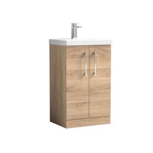 500mm Floor Standing 2-Door Vanity & Basin 1 - Nuie ARN3001A Oak, Oak colour ,image 1