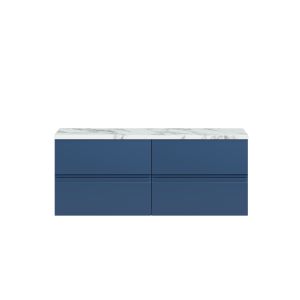 1200mm Wall Hung 4-Drawer Unit & Laminate Worktop - Hudson Reed URB304LCM2 Blue, Blue colour ,image 1