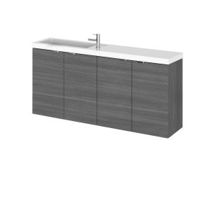 1200mm Vanity Unit & Basin - Compact - Hudson Reed CBI535 Anthracite Woodgrain, Brown/Grey colour ,image 1