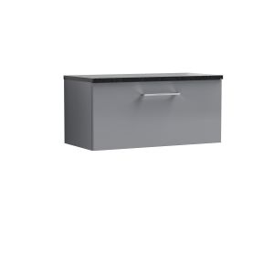 800mm Wall Hung 1 Drawer Vanity & Laminate Top - Nuie ARN2225LSB Grey, Grey colour ,image 1