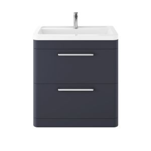 Floor Standing 800mm Cabinet & Ceramic Basin - Hudson Reed SOL303A Indigo Blue, Blue colour ,image 1