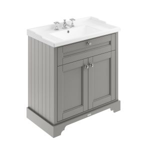 800mm Cabinet & Basin (3TH) - Hudson Reed LOF235 Storm Grey, Grey colour ,image 1