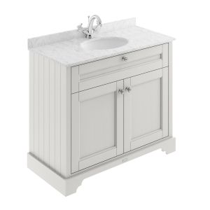 1000mm Cabinet & Marble Top (1TH) - Hudson Reed LOF478 Timeless Sand, Grey colour ,image 1