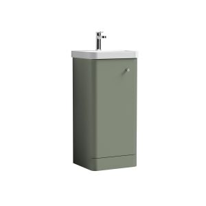 400mm Floor Standing 1 Door Unit & Basin - Nuie COR802 Green, Green colour ,image 1