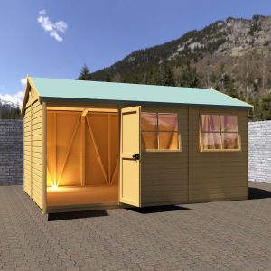 Mammoth 10 x 15 Double Door Loglap Shed