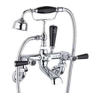 Wall Mounted Bath Shower Mixer - Hudson Reed BC404DLWM Chrome, Black/Chrome colour ,image 1