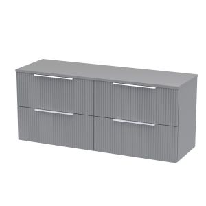 1200mm Wall Hung 4 Drawer Vanity & Worktop - Hudson Reed DFF293W2 Grey, Grey colour ,image 1
