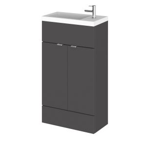500mm Vanity Unit & Basin - Compact - Hudson Reed CBI922 Gloss Grey, Grey colour ,image 1