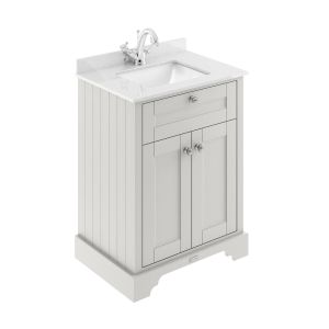 600mm Cabinet & Marble Top (1TH) - Hudson Reed LOF422S Timeless Sand, Cream colour ,image 1